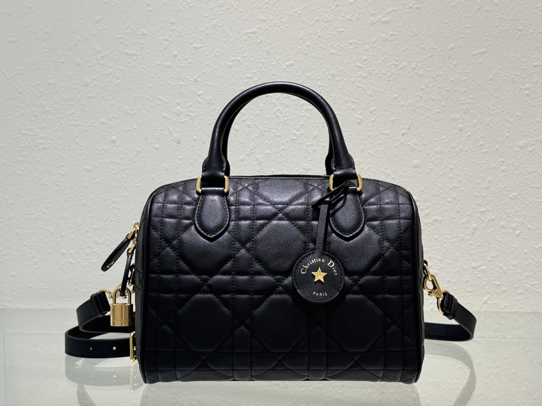 Dior Groove 25 Bag Black Macrocannage Calfskin